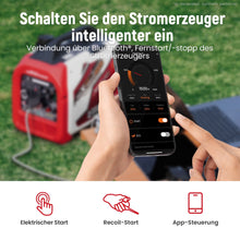 Laden Sie das Bild in den Galerie-Viewer, Stromgenerator 3500W LPGBenzin dual fuel generator Inverter Stromaggregat E-Start+Bluetooth
