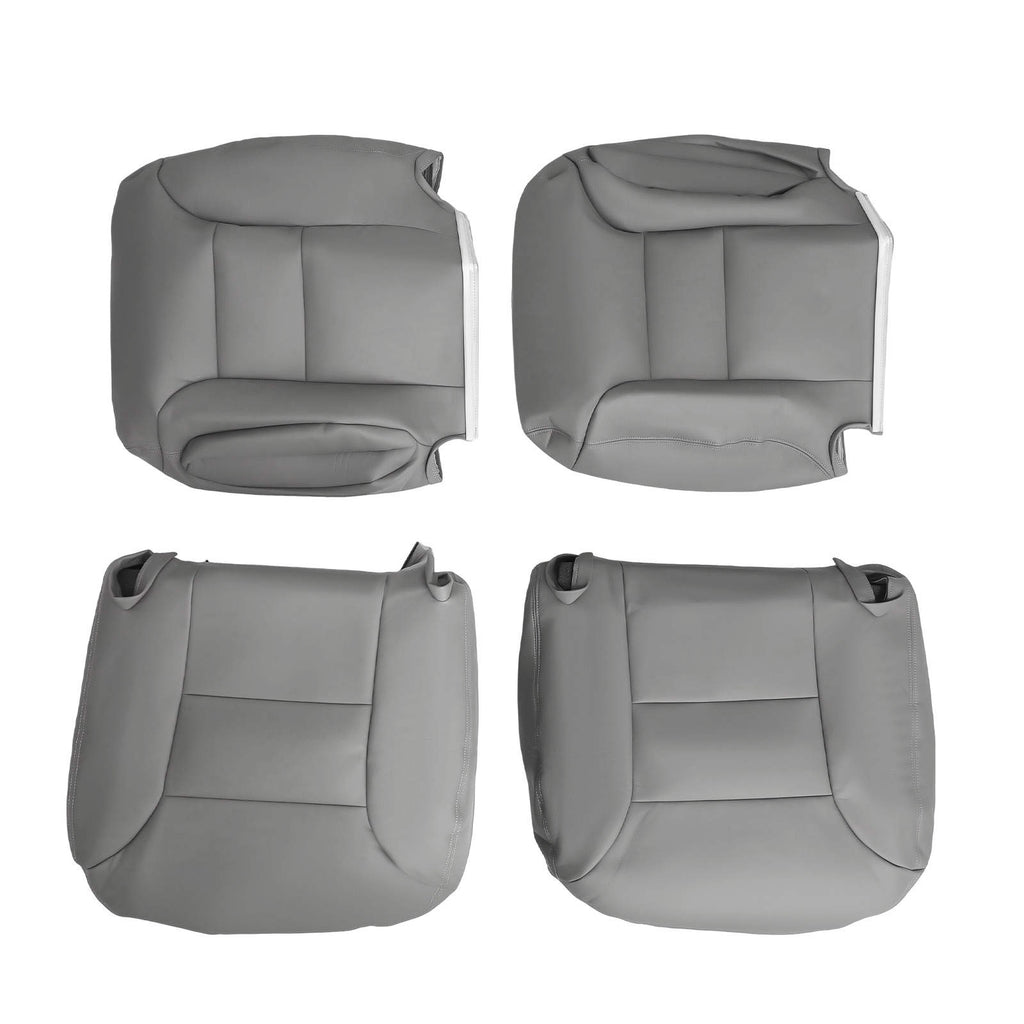4-Teile Sitzbezug Vorne kompatibel für GMC Sierra Yukon 1995-1999 Grau Leder Wasserfest