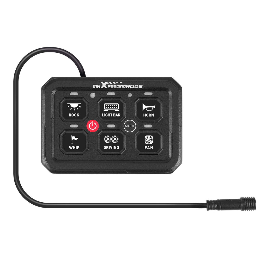 6-Gang RGB Touch Schalterpanel 12-24V 60A Universal For Auto Boot UTV Offroad