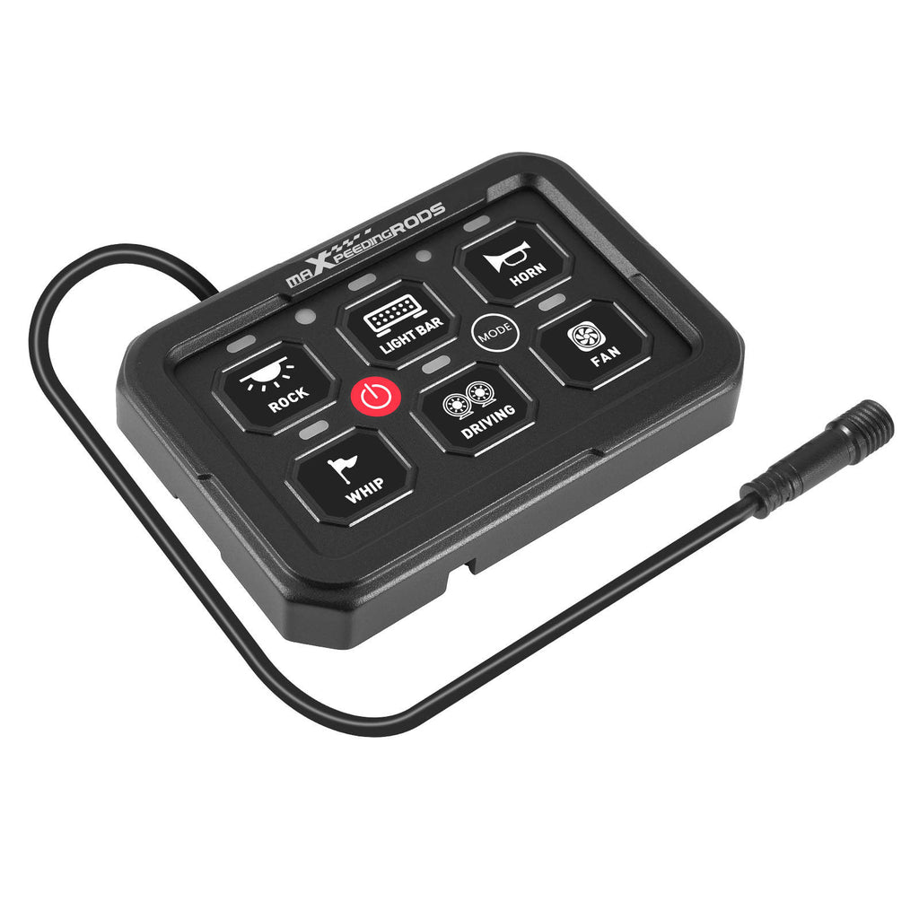 6-Gang RGB Touch Schalterpanel 12-24V 60A Universal For Auto Boot UTV Offroad