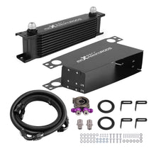 Laden Sie das Bild in den Galerie-Viewer, 10-Reihen Ölkühler Kit Universal Aluminium AN10 mit Thermostat Adapter 73-83°C