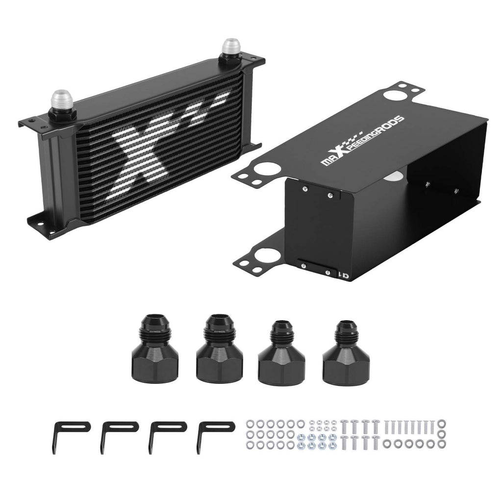 16 Reihen Ölkühler Universal Aluminium Transmission Cooler AN-10 8AN 6AN Adapter