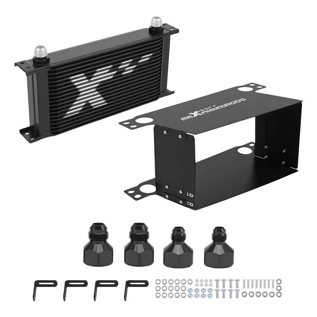 Ölkühler Kit 19-Reihen Universal Aluminium Transmission Oil Cooler AN-10 Adapter