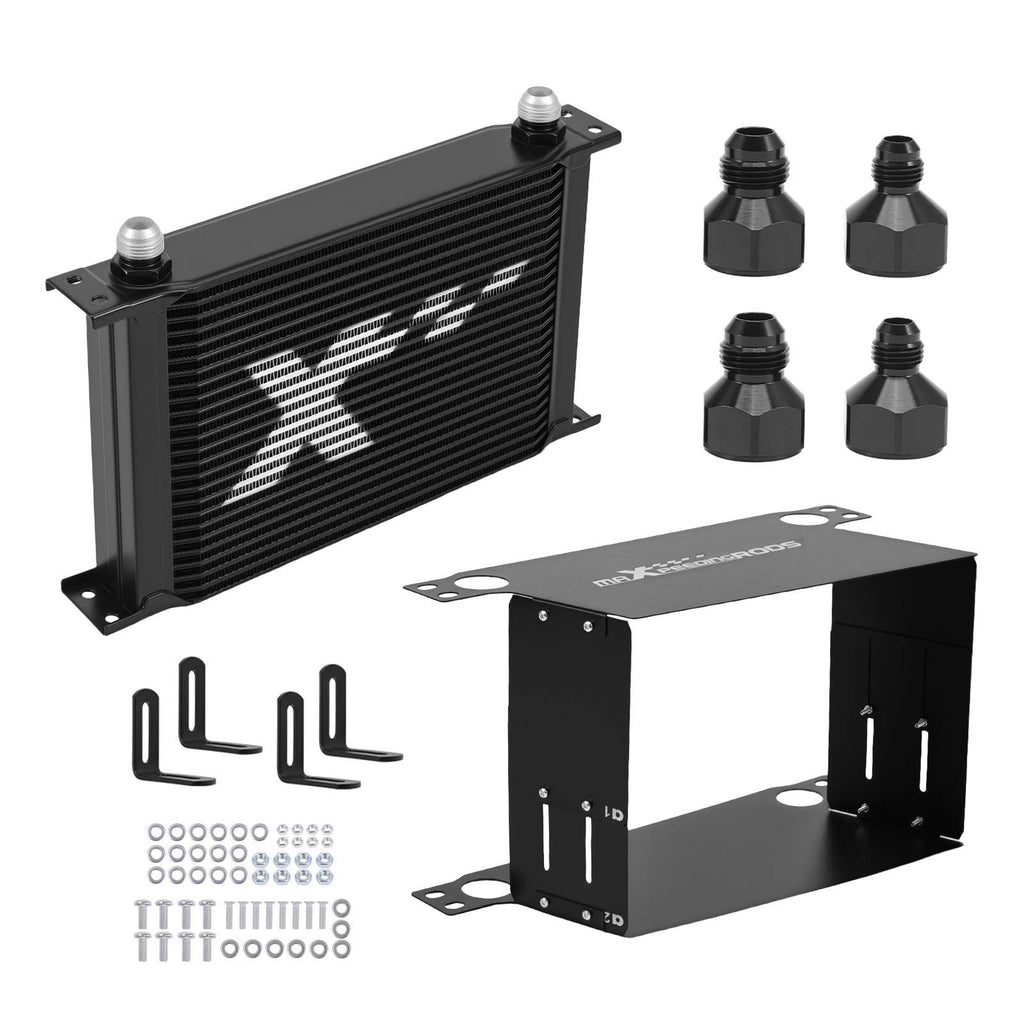 25 Row Ölkühler Kit Universal Aluminium AN-10 mit Adapter und Luftleit-Kit