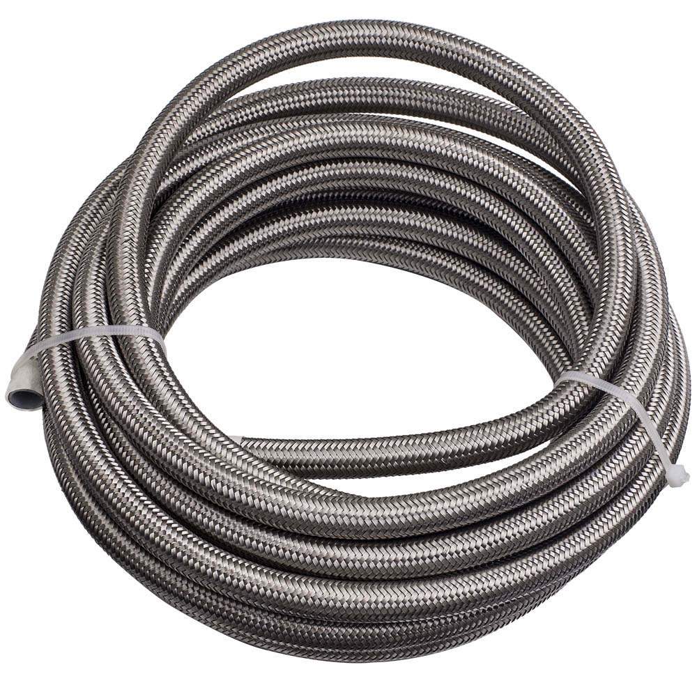 Andere AN8 Stainless Steel Braided Teflon/PTFE Fuel Hose Line 20ft Fitting E85 nagelneu