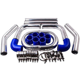 Andere 2,5  zoll64 mm Aluminium Universal Ladeluftkühler Turbo Rohrleitungen und blaue Schlauch Kits (inkl. 19% Mwst)