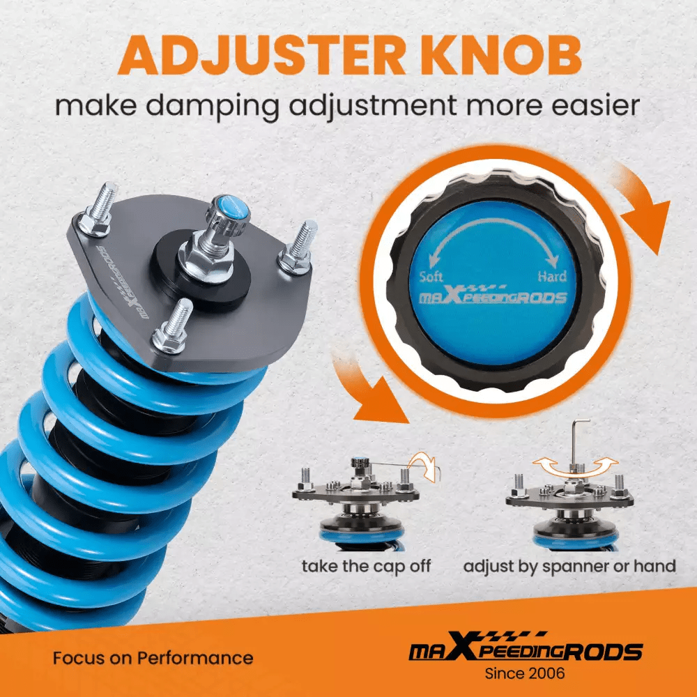 Default MaXpeedingrods 24 Ways Adjustable Damper Coilovers passend für Tesla Modell Y 2020+ AWD
