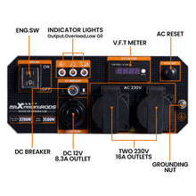 Laden Sie das Bild in den Galerie-Viewer, Default maXpeedingrods Inverter Notstromaggregat 3500W 230V Perfekt für Camping/Party im Freien