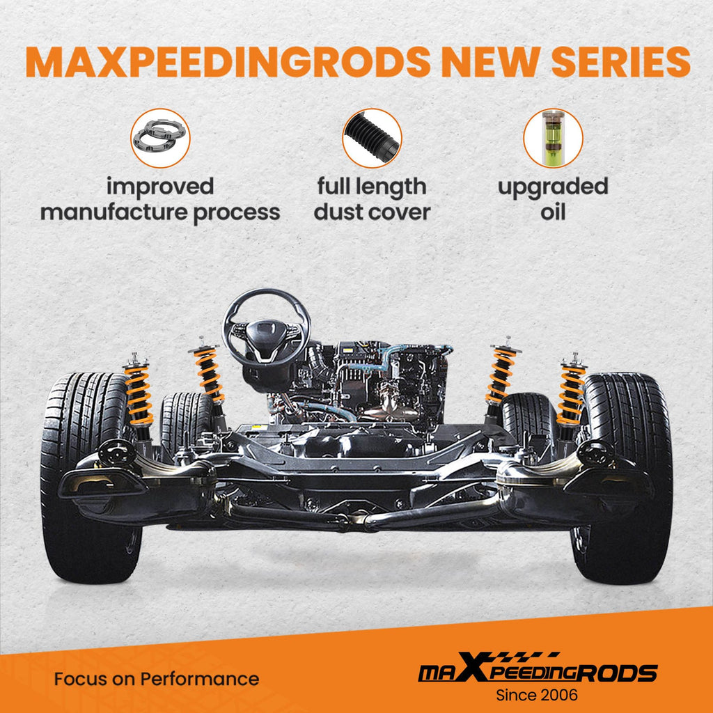 Gewindefahrwerke MaXpeedingrods 24-fach verstellbarer Dämpfer Gewindefahrwerk kompatibel für Honda Accord DX