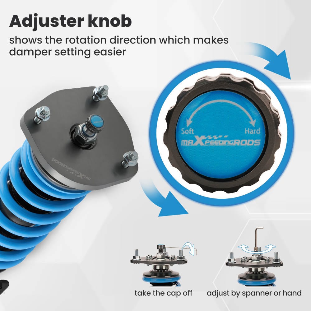 Gewindefahrwerke 24-Wege-Dämpfung einstellbare Gewindefahrwerk-Federbeine kompatibel für Toyota Corolla E90