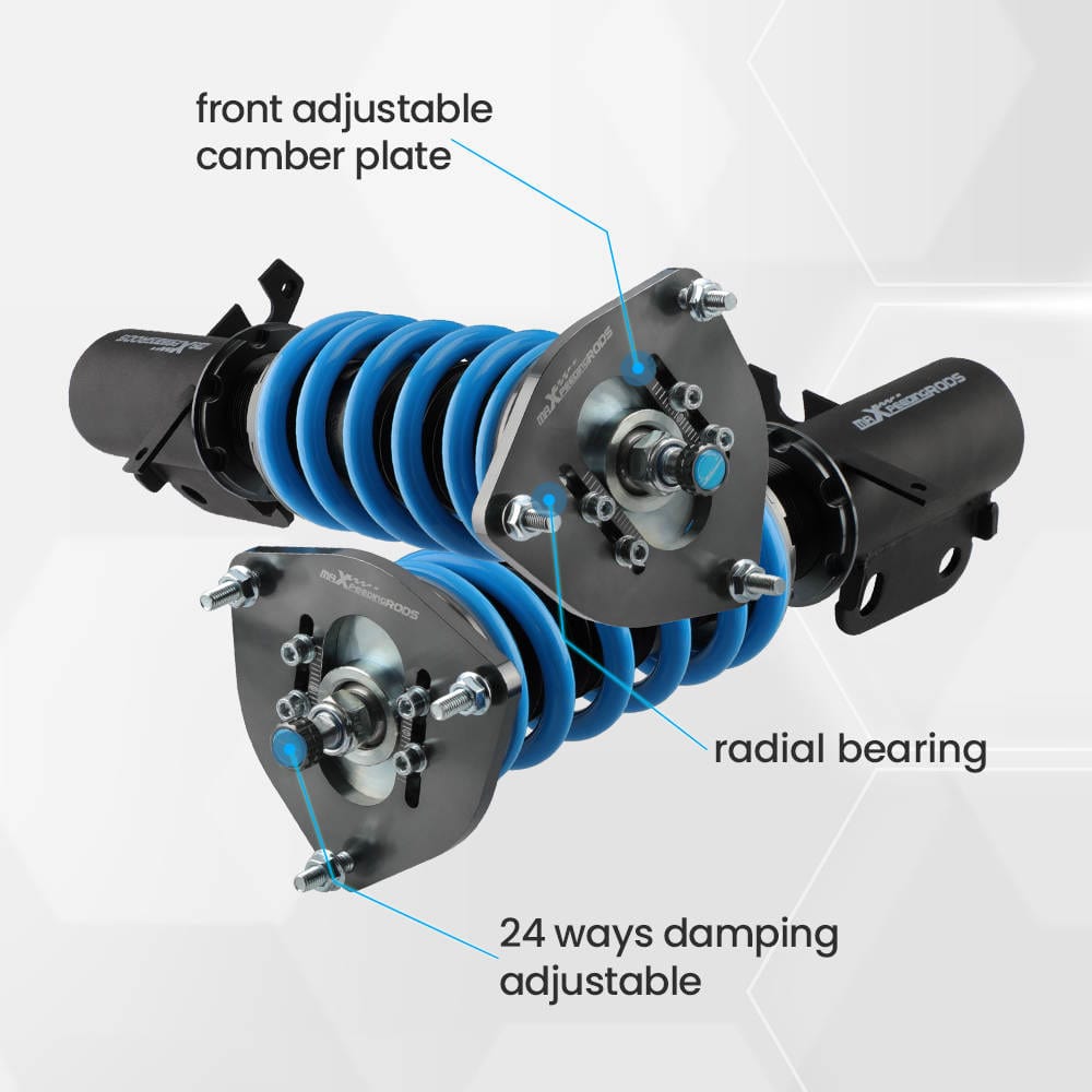 Gewindefahrwerke 24-Wege-Dämpfung einstellbare Gewindefahrwerk-Federbeine kompatibel für Toyota Corolla E90