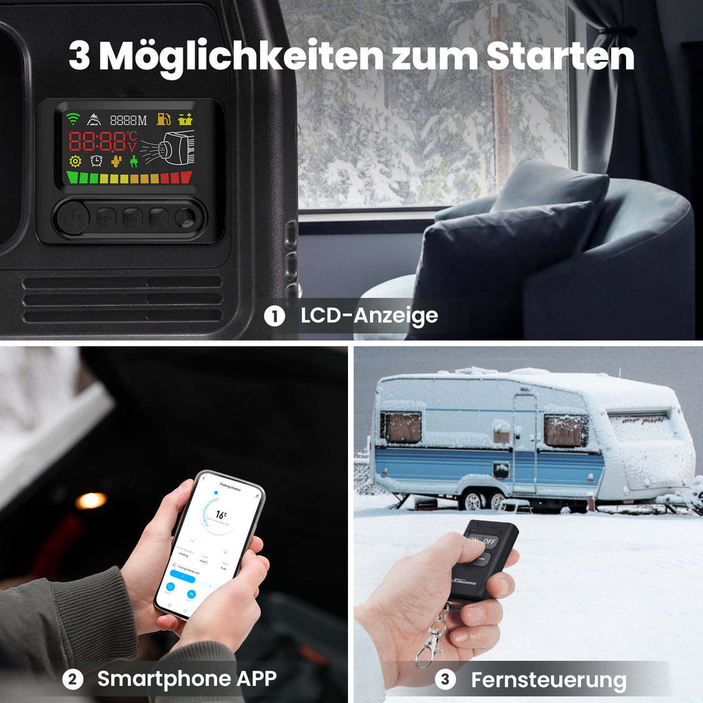 Heizlüfter Upgraded Diesel-Luftheizung LCD Blue-tooth 5KW 12V für LKW Camper Wohnwagen RV