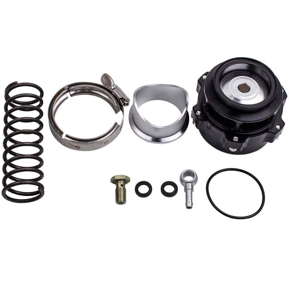 Heizungsgebläsemotor Universel 50 mm NOIR V Band Turbo Booster Blow OFF BOV Dump Ventil + 2 Ressorts