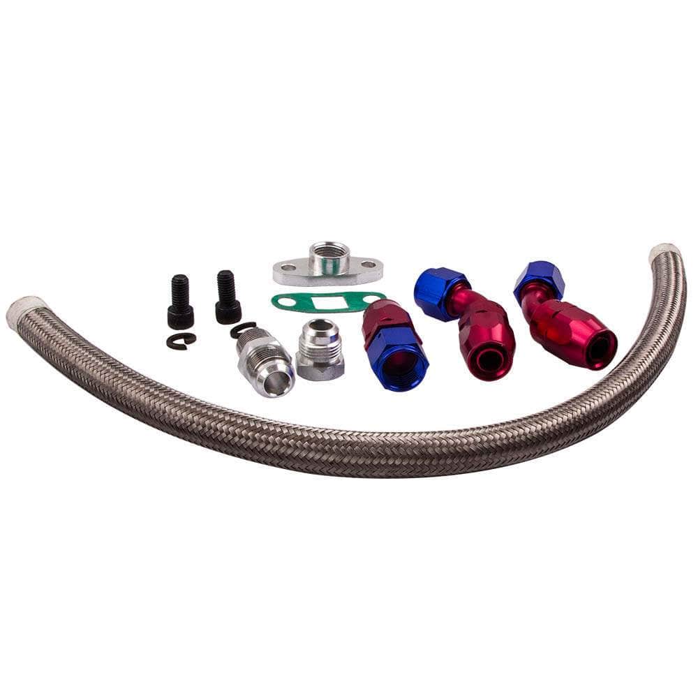 New T3 T4 T70 T66 Oil Cooled Turbokit lines Oil Feed Return Drain line turbolader