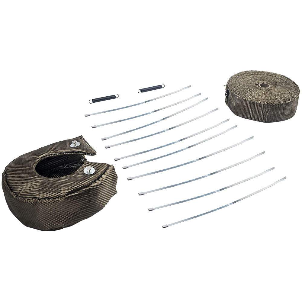 New Turbo Hitzeschutz Decke Abdeckung + 250 FT Auspuffkrümmer Wrap Tape Upgrade