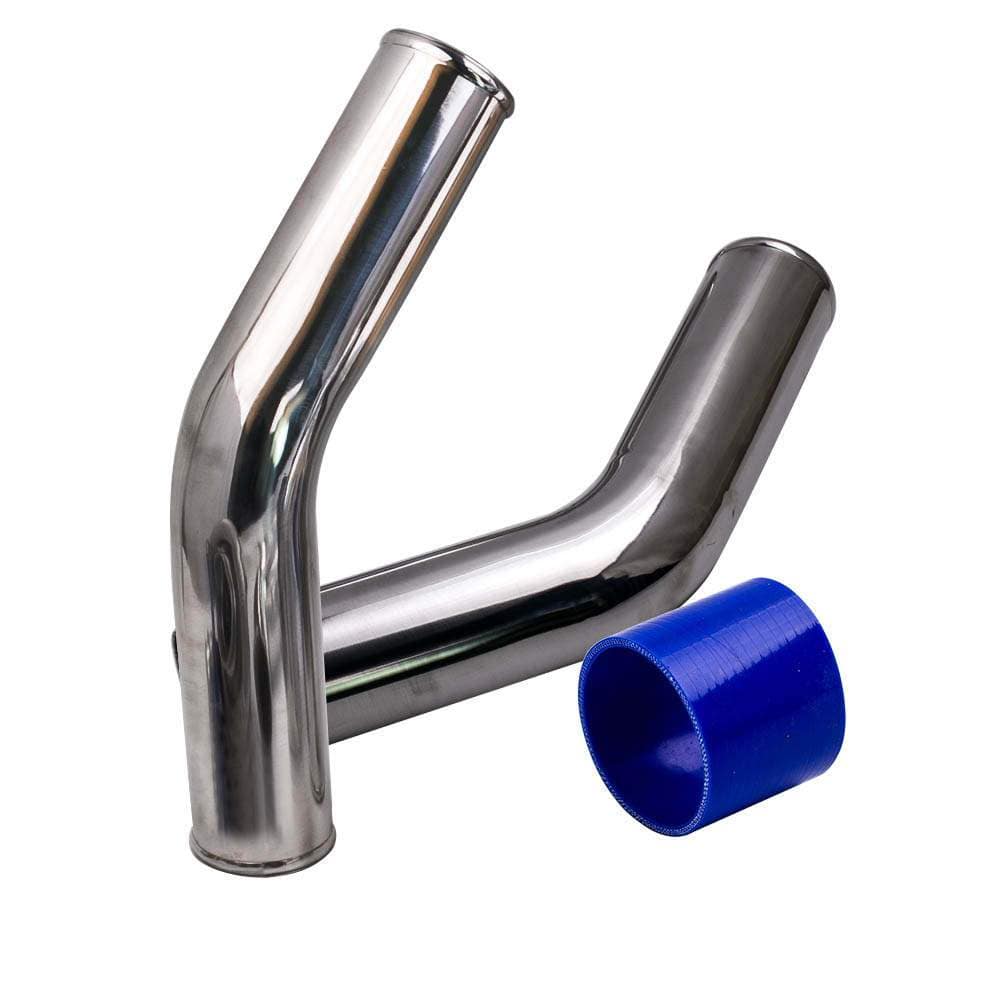 Rohrleitungssätze 3'' 76mm Aluminum Universal Intercooler Turbo Piping Pipe and Blue hose and T-Clamp