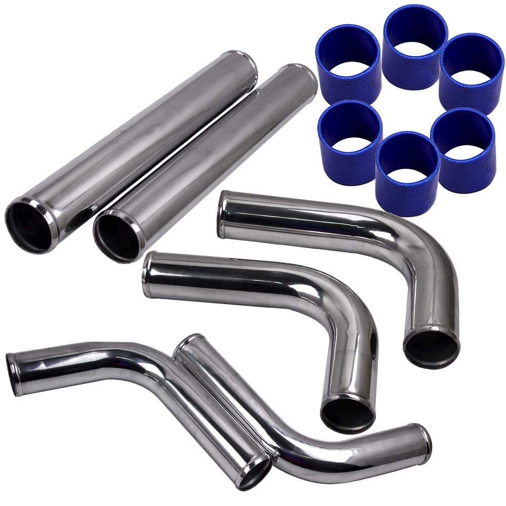 Rohrleitungssätze Universal 2,5  zollAluminium 8PCS Turbo Ladeluftkühler Rohrleitungssätze + Klemme Chrom (inkl. 19% Mwst)