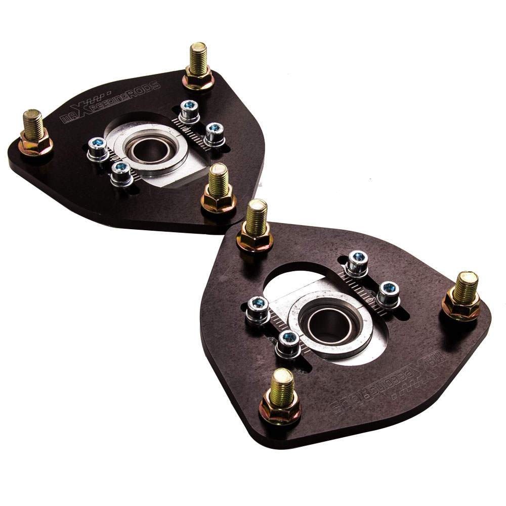 Sturzplatten 2x Domlager für Nissan S13 S14 S15 180SX 200SX 240SX Camber Plate Schwarz LMFDV