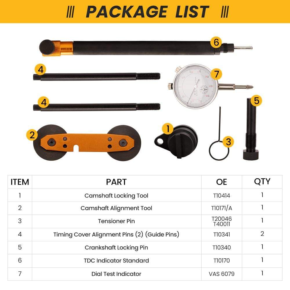 Timing Tool kit 8PCS Motor Timing Locking Tool Kit Kompatibel für VAG 1.2/1.4/1.6 TSi TFSi FSI für VW AUDI