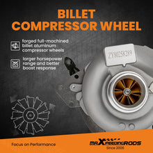 Laden Sie das Bild in den Galerie-Viewer, Turbo Billet-Kompressorrad Universal Straßentyp Turbocharger Compressor A/R .50 Turbine A/R. 57 up to 400+HP
