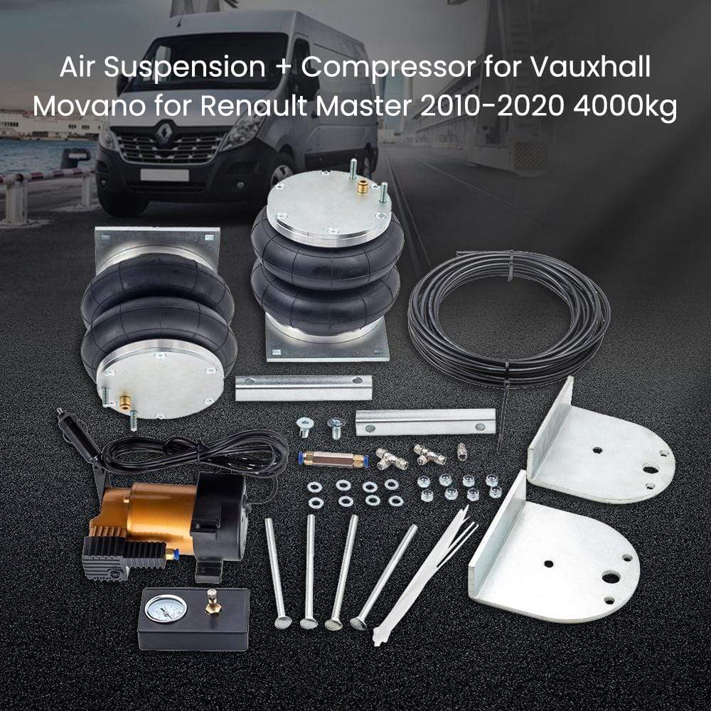 Werkzeuge Paar Luftfederung mit 12 V Kompressor Kit Für Vauxhall Movano 2010-2020 4000 KG